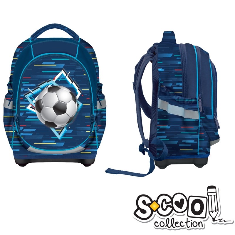 Ghiozdan baieti, model FOOTBALL, 2 compartimente, inchidere cu fermoar, 42 cm, forma anatomica - imagine 4